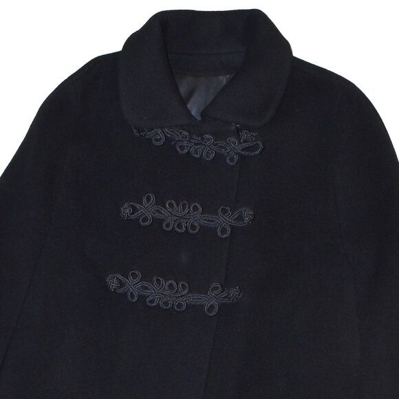 Rare Vintage Fairbrooke Wool Black Cloak Cape Coat Long Swing Style - Picture 3 of 12